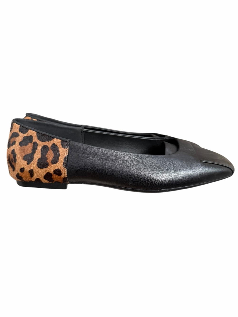 Ecco Margot Origami Leather Ballerina Flat size 41/10-10.5 Black Leopard Shoes